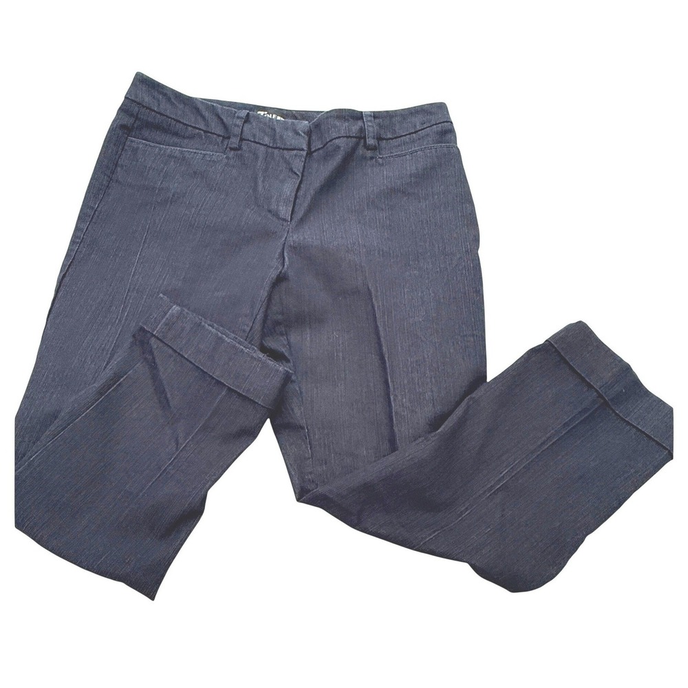 New York‎ & Company 7th Avenue Trousers  SZ 0 Black Gray Striated Cropped Cuffed